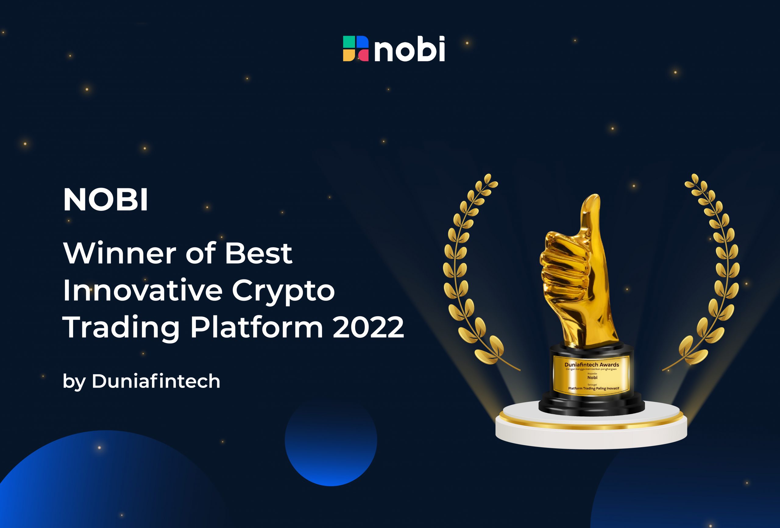 NOBI Wins Most Innovative Crypto Trading Platform | Dunia FIntech Awards  2022